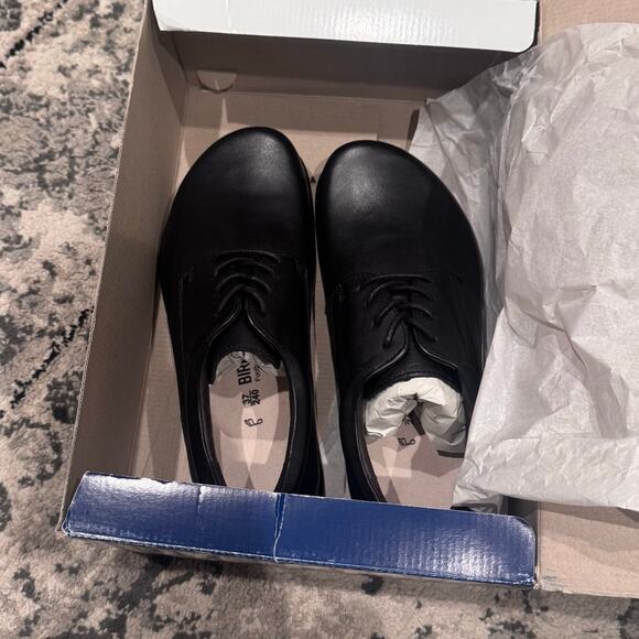 Birkenstock Black Landshut Real Leather Wide / Normal Footbed Shoes Size 37 NWT main image 5